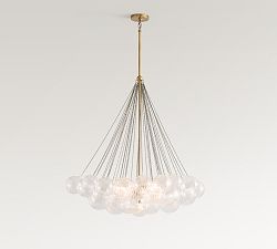 Cooper Glass Bubbled Round Chandelier (28&quot;)