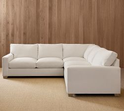 PB Comfort Modern Square Arm 3-Piece L-Shaped Sectional (106&quot;)