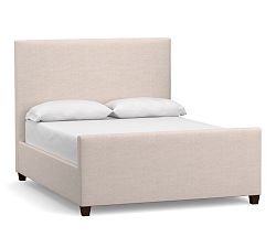 Raleigh Square Upholstered Tall Bed With Footboard