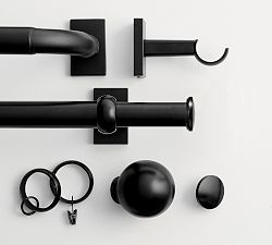 Standard Matte Black Curtain Hardware Collection
