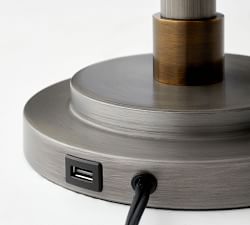 Sutter Adjustable Metal USB Table Lamp (24"-29")