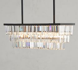 Gemma Crystal Rectangle Chandelier (30&quot;)