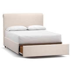 Chesterfield Non-Tufted Platform Bed with Footboard or Side Storage