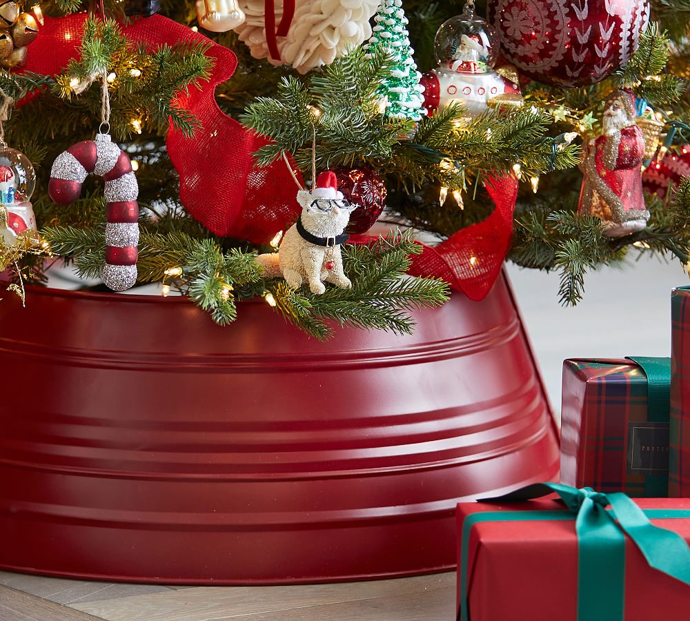 Handcrafted Red Metal Tree Collar
