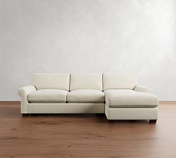 PB Comfort Modern Roll Arm Chaise Sleeper Sectional (112&quot;)