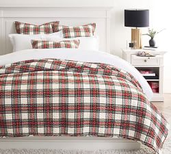 Pick-Stitch Stewart Plaid Cotton Linen Quilted Sham