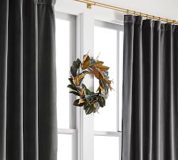 Pre-Lit Gold-Leaf Magnolia Wreath & Garland