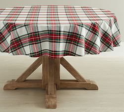 Stewart Plaid Round Cotton Tablecloth