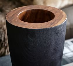 Burned Wood Black Vase