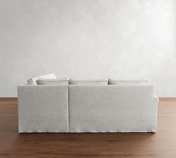 Cameron Roll Arm Slipcovered 3-Piece L-Shaped Sectional (102")
