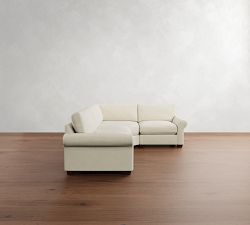 PB Comfort Modern Roll Arm 3-Piece Wedge Sleeper Sectional (121&quot;)