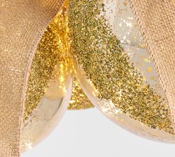 Lit Ornament and Bow Swag