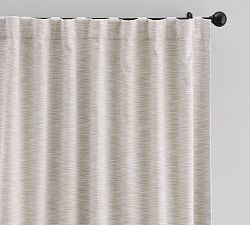 Open Box: Custom Seaton Textured Cotton Blackout Curtain, 66" W x 90" L - Oatmeal