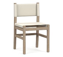 Open Box: Segura Leather Dining Side Chair, Seadrift Legs, Signature Chalk