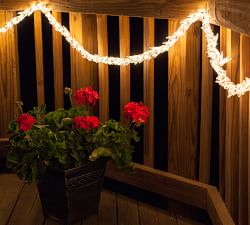 18' Clear Incandescent Garland Lights With White Wire