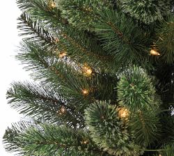 Pre-Lit Hard Mixed Cashmere Pencil Faux Pine Tree