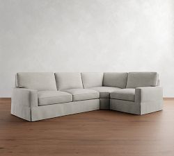 PB Comfort Square Arm Slipcovered 3-Piece Wedge Sleeper Sectional (119&quot;)