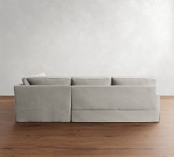 PB Comfort Square Arm Slipcovered 3-Piece Wedge Sleeper Sectional (119&quot;)
