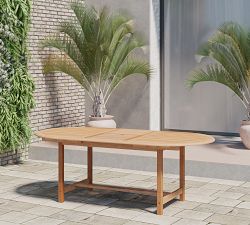 Nassau Teak Oval Outdoor Table with Monza Stackable Dining Armchair Set