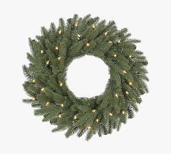 Tree Classics by Balsam Hill Lit Faux Kennedy Fir Wreath &amp; Garland