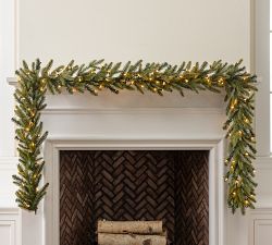 Tree Classics by Balsam Hill Lit Faux Kennedy Fir Wreath &amp; Garland