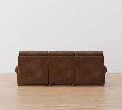 Turner Roll Arm Leather Power Reclining Chaise Sectional (105"&ndash;117")