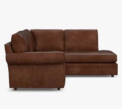 Pearce Roll Arm Leather Return Bumper Sectional (117")