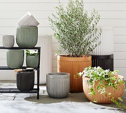 Open Box: Concrete Fluted Planters