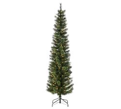 Pre-Lit Hard Mixed Cashmere Pencil Faux Pine Tree