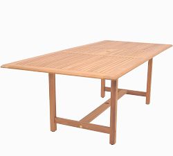 Nassau Teak Rectangular Extendable Outdoor Dining Table (67"-87")