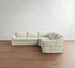York Slope Arm Slipcovered 3-Piece L-Shaped Wedge Sleeper Sectional (117&quot;)