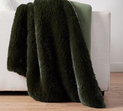 Open Box: Faux Fur Mink Throw, 60" x 80" - Sycamore
