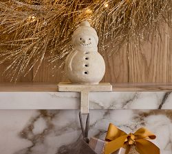 Terracotta Snowman Stocking Holder