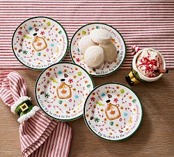 Elf Stoneware Appetizer Plates - Set of 4