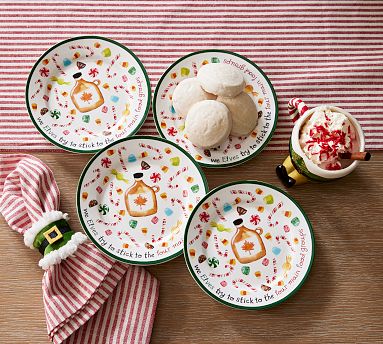 Elf Stoneware Appetizer Plates - Set of 4