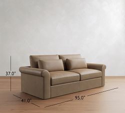 Westwood Roll Arm Deep Seat Leather Sleeper Sofa  (64"&ndash;95")