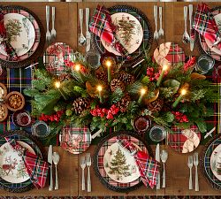 Stewart Plaid Stoneware Dinner Plates - Set of 4