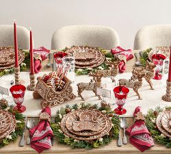 Gingerbread Stoneware Napkin Rings - Mixed Set of 4