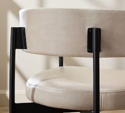 Maison Barrel Back Leather Stool