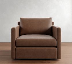 Pacifica Slim Arm Leather Swivel Chair