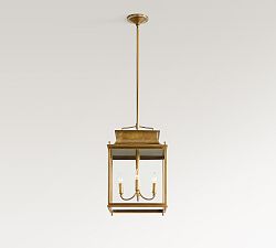 Open Box: Belvedere Metal Outdoor Lantern Pendant (23") - Vintage Brass