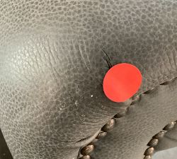 Open Box: Brooklyn Leather Chair - Mason Pebble Graphite, Espresso Legs