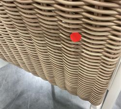 Open Box: Huntington Wicker &amp; Metal Outdoor Dining Armchair - Natural/Warm White