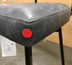 Open Box: Maison Leather Swivel Bar Stool, Counter Height - Statesville Indigo, Bronze Legs