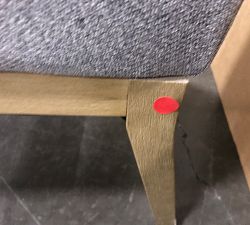 Open Box: York Upholstered Dining Armchair - Performance Everyday Linen Ivory, Seadrift Legs