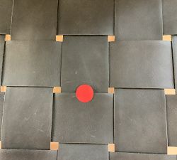 Open Box: Fenton Leather Bar Stool, Counter Height - Churchfield Ebony, Seadrift Frame