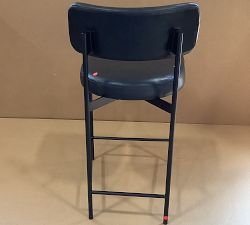 Open Box: Maison Leather Counter Stool (24") - Vintage Midnight, Antique Bronze Leg
