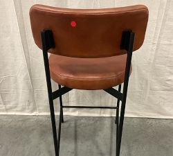 Open Box: Maison Leather Counter Stool (24"H) - Dark Caramel Legacy, Antique Bronze Finish