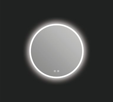 Open Box: Demi Round Lighted LED Mirror, 24" - Silver | Pottery Barn