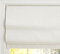 Open Box: Emery Linen Cordless Roman Blackout Lining Shade, 36"W x 48"L - Ivory